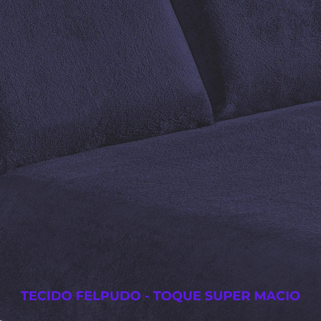 Jogo de Cama Plush Soft - Sono Quentinho Azul Marinho