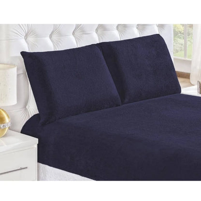 Jogo de Cama Plush Soft - Sono Quentinho Azul Marinho
