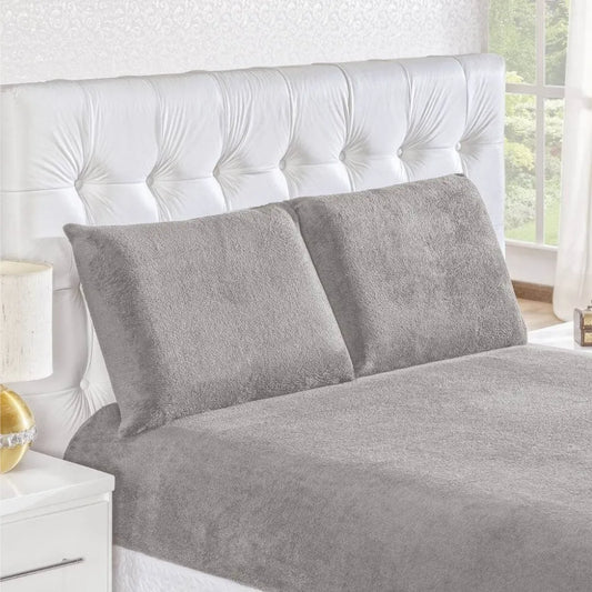 Jogo de Cama Plush Soft - Sono Quentinho Cinza