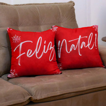Kit 2 Capas Almofadas Natal - Festa