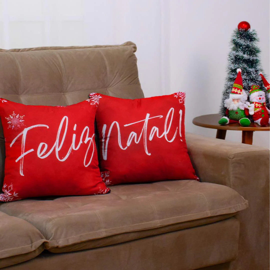 Kit 2 Capas Almofadas Natal - Festa