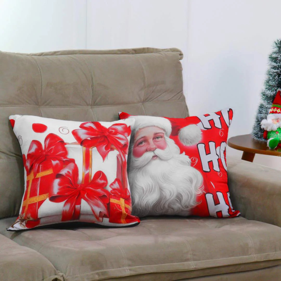 Kit 2 Capas de Almofadas Natal - Santo Noel