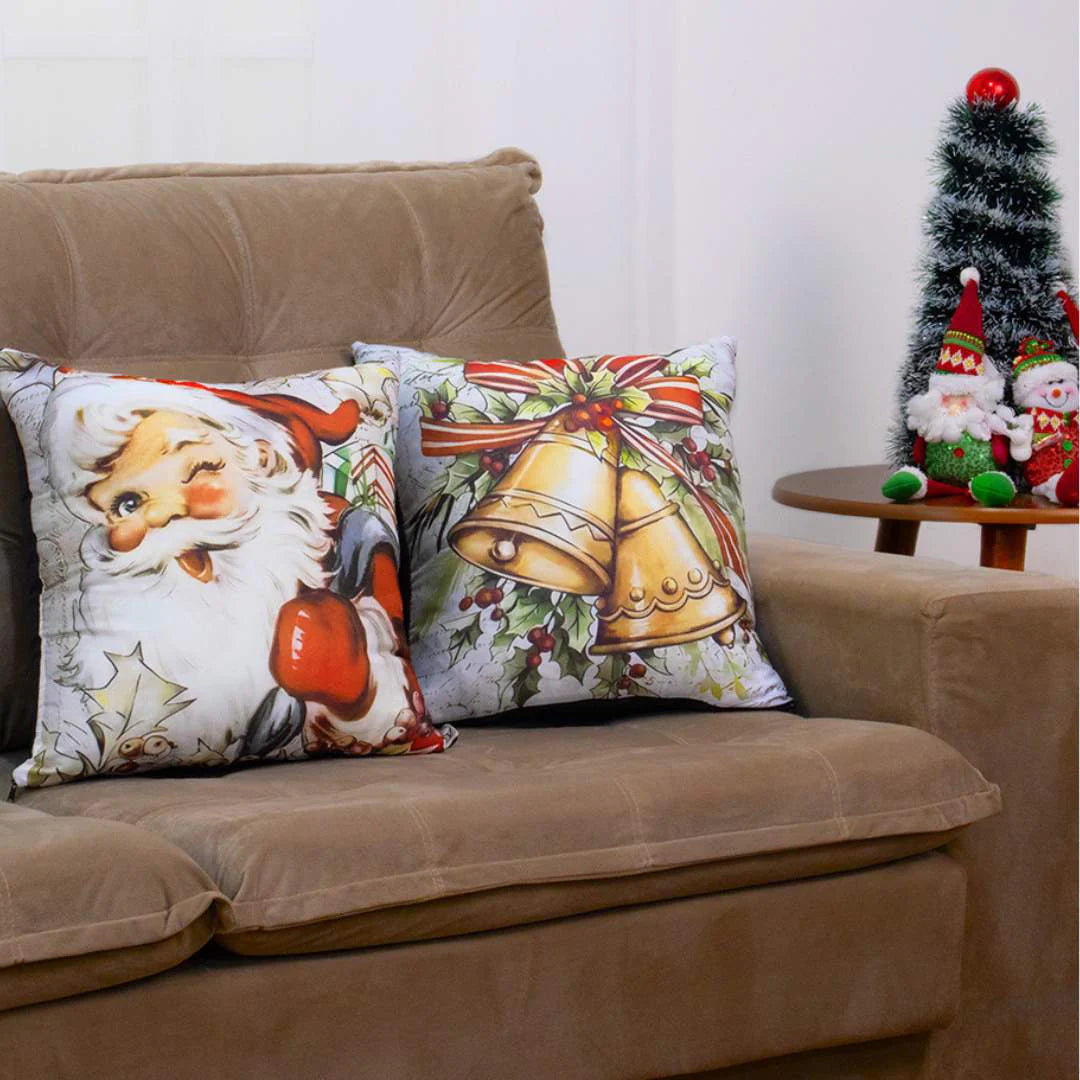 Kit 2 Capas de Almofadas Natal - Sinos