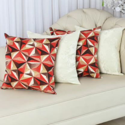 Kit 4 Capas De Almofadas Jacquard Premium - Geométrica com Palha