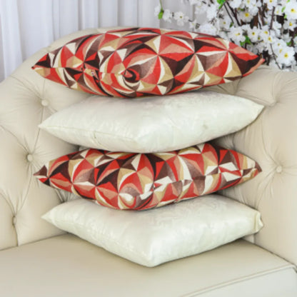 Kit 4 Capas De Almofadas Jacquard Premium - Geométrica com Palha