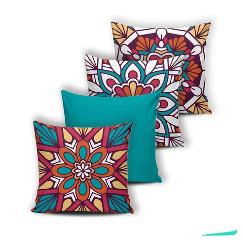 Kit 4 Capas de Almofadas Modern Print - Prosperidade