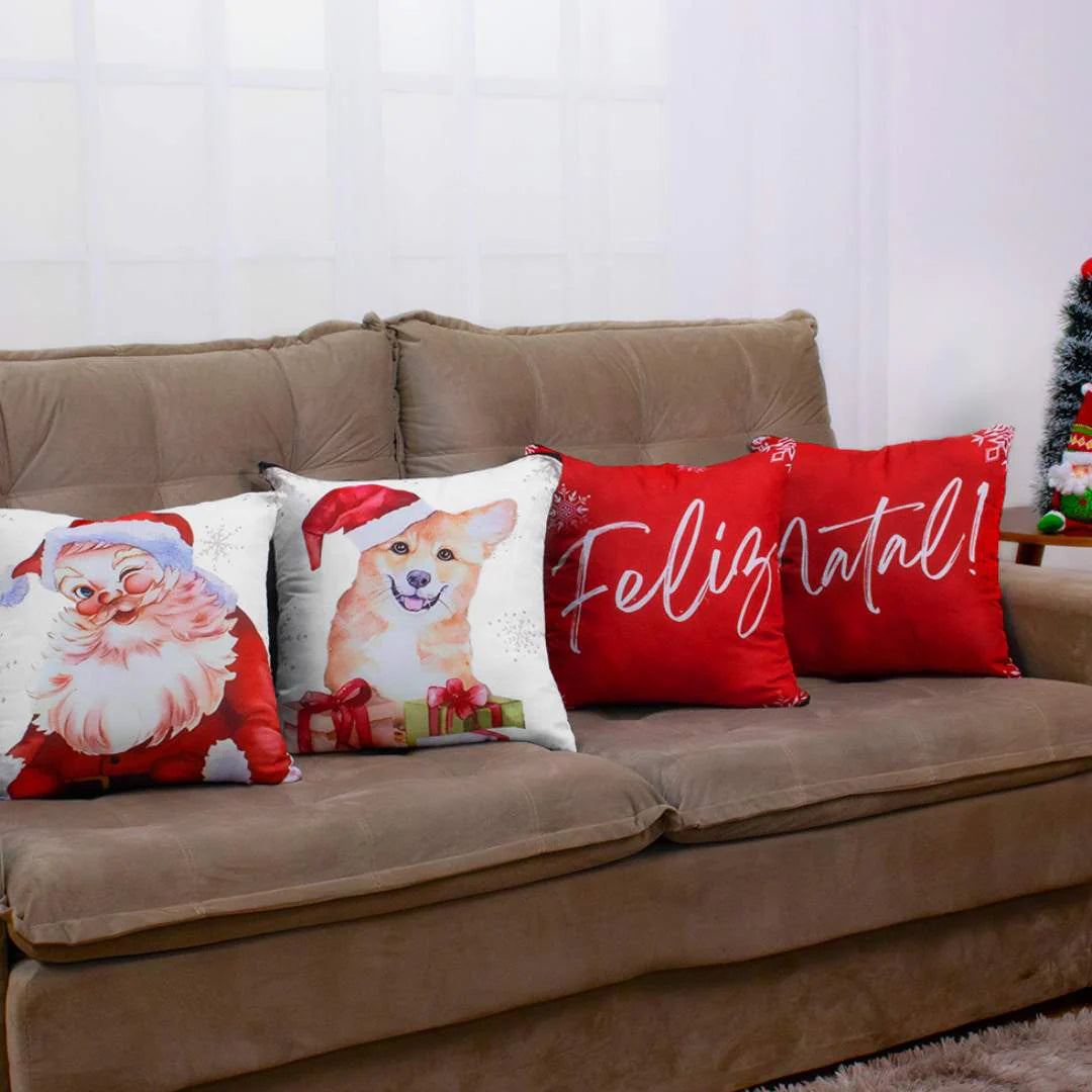 Capas de Almofadas Natal - Boas Festas - Kit 4