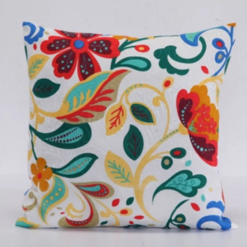 Capa De Almofada Jacquard Premium - Jardim Colorido