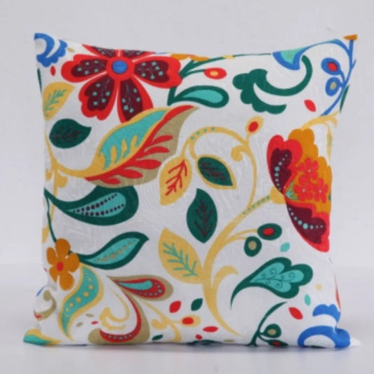 Capa De Almofada Jacquard Premium - Jardim Colorido