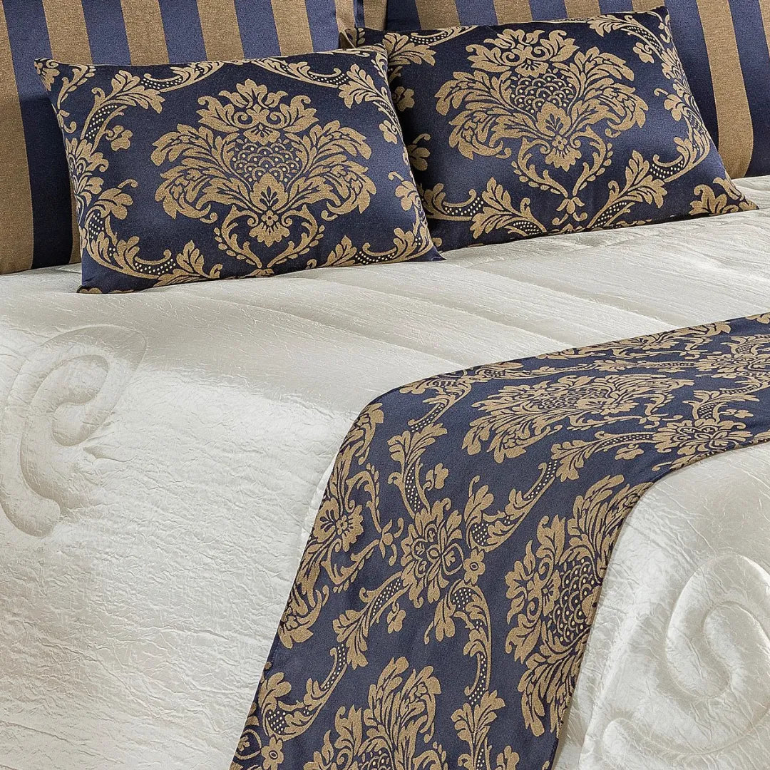 Kit Cobre Leito Luxo Viena 10 Peças - Marinho