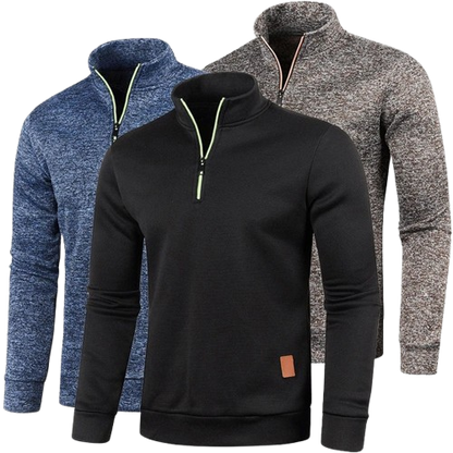 Casaco Gola Alta Autum Com Meio Zíper e Design Único Original (Você Ganha Um Relógio De Luxo Quartzo Deyros de Brinde)