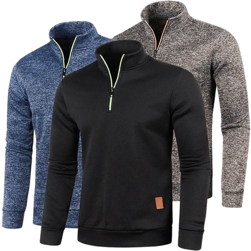 Casaco Gola Alta Autum Com Meio Zíper e Design Único Original (Você Ganha Um Relógio De Luxo Quartzo Deyros de Brinde)