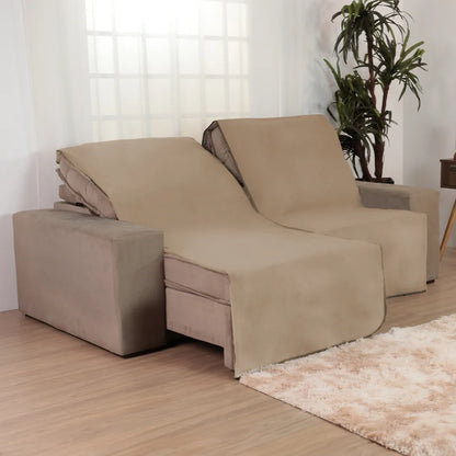 Manta Protetora de Sofá Retrátil Anti Arranhão - Bege