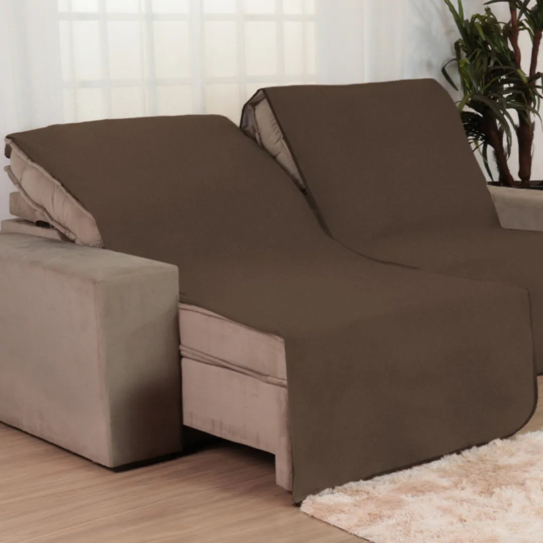Manta Protetora de Sofá Retrátil Anti Arranhão - Chocolate