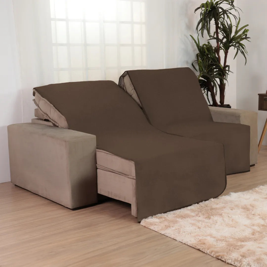 Manta Protetora de Sofá Retrátil Anti Arranhão - Chocolate