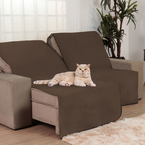 Manta Protetora de Sofá Retrátil Anti Arranhão - Chocolate