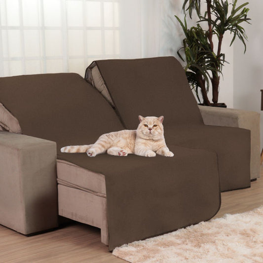 Manta Protetora de Sofá Retrátil Anti Arranhão - Chocolate