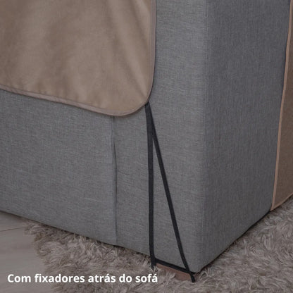Manta Protetora de Sofá Anti Arranhão - Bege
