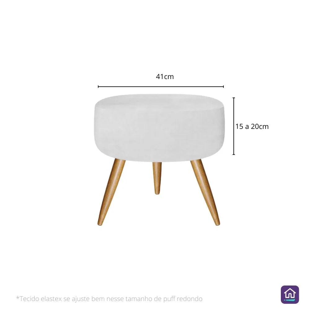 Capa para Puff Redondo - Marrom Universal: (A) 15 a 20cm, (L) 41x41cm