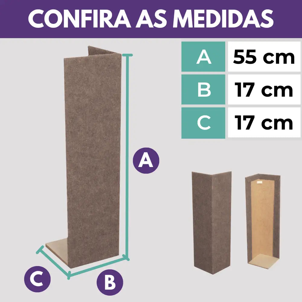 Arranhador MDF Cama Box para Gatos Kit 2  - Bege