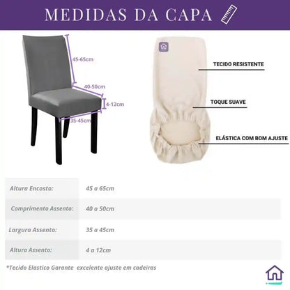 Capa Cadeira Jantar Spandex - Folhagem