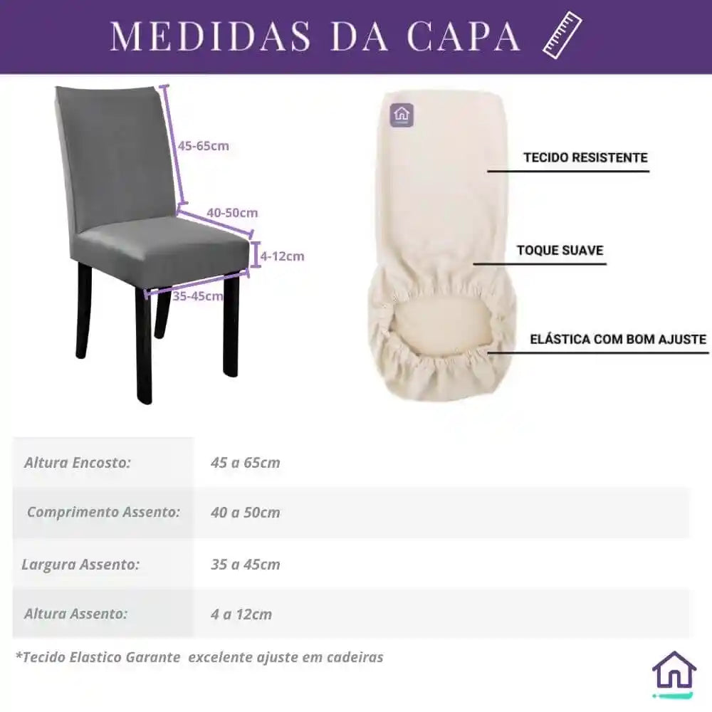 Capa Cadeira Jantar Spandex - Chumbo