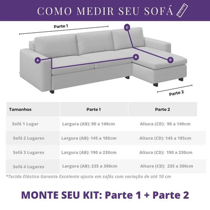 Capa de Sofá de Canto Spandex Special  - Cinza Escuro