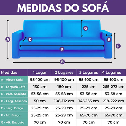 Capa Protetora Sofá Caqui-Palha