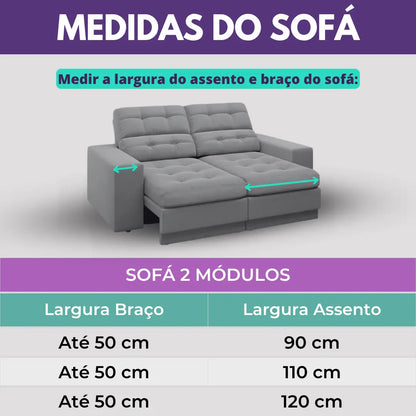 Protetor Sofá Retrátil Dupla Face Vermelho-Caqui