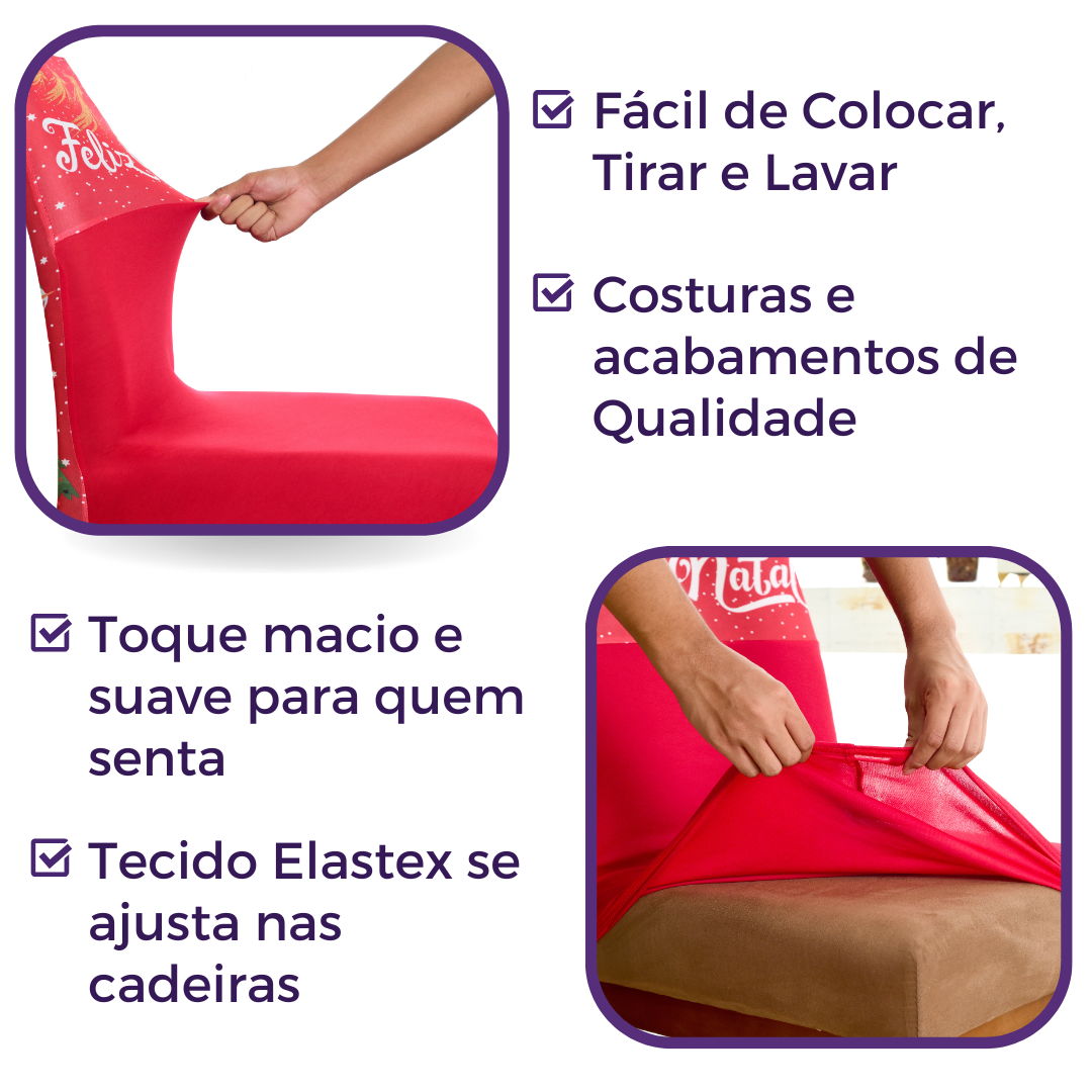 Capa de Cadeira de Natal  - Noel Vermelho