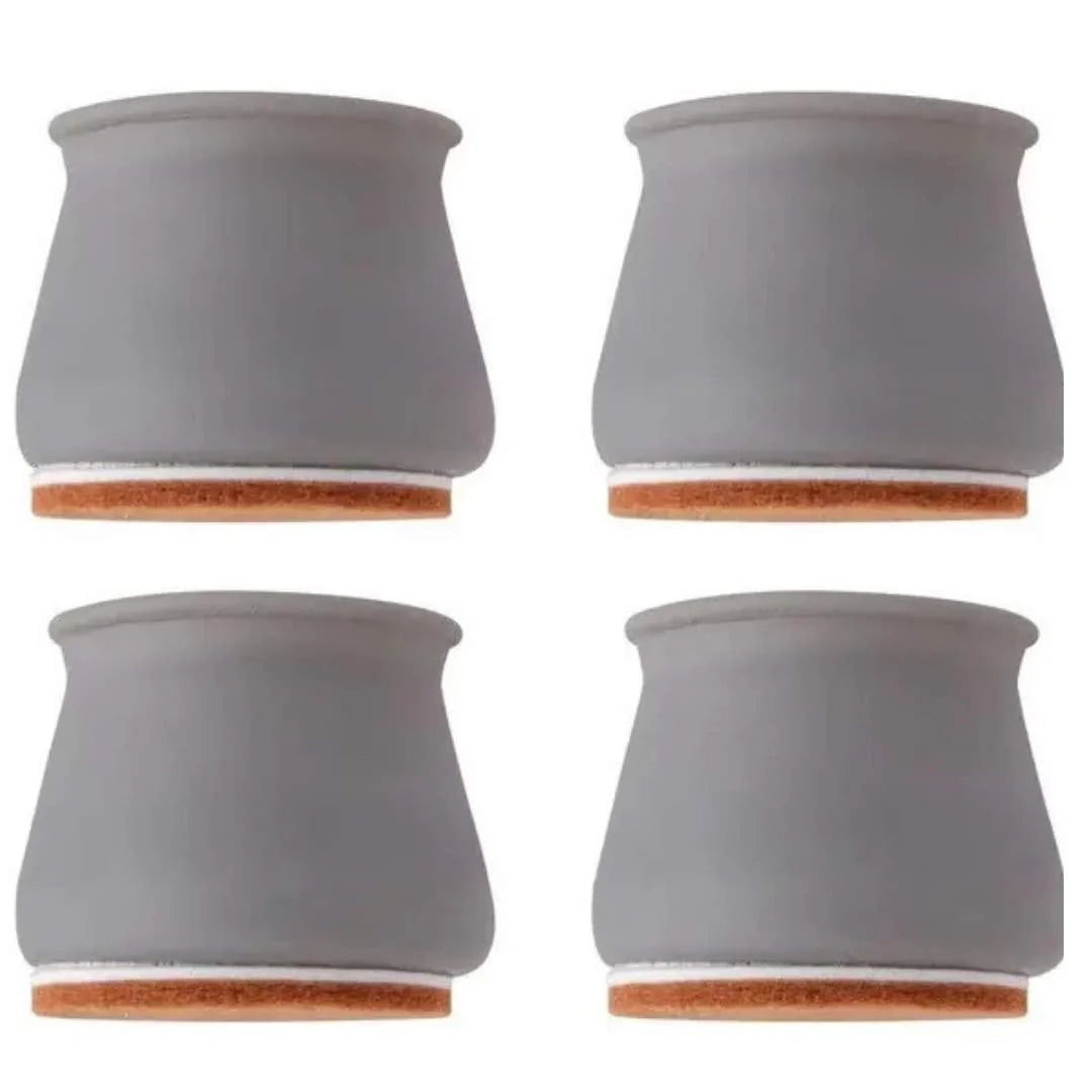 Protetor de Pé de Cadeira de Silicone - Cinza