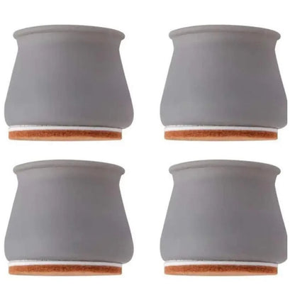 Protetor de Pé de Cadeira de Silicone - Cinza