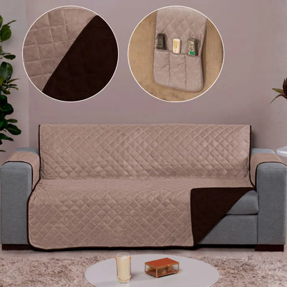 Capa Protetora Sofá Caqui-Tabaco
