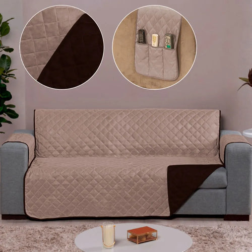 Capa Protetora Sofá Caqui-Tabaco