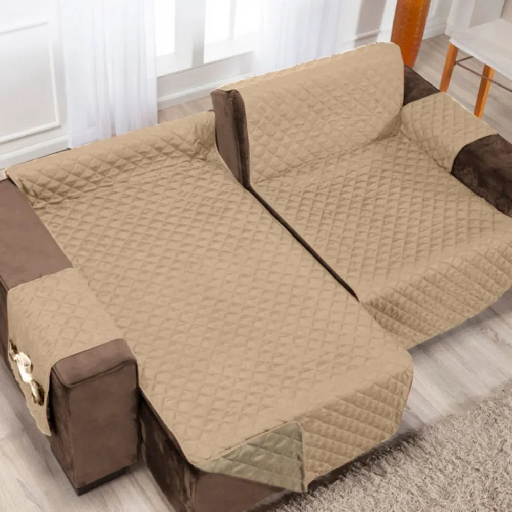 Protetor Sofá Retrátil Dupla Face Caqui-Palha