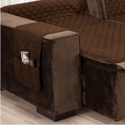 Protetor Sofá Retrátil Dupla Face Tabaco-Caqui