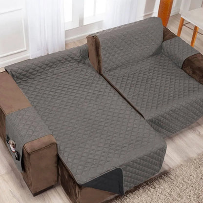 Protetor Sofá Retrátil Dupla Face Cinza-Preto