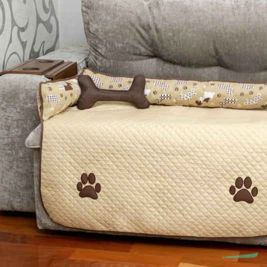 Protetor de Sofá Pet Impermeável Gigante - Creme