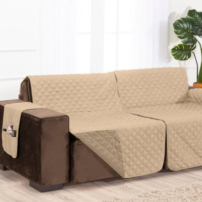 Protetor Sofá Retrátil Dupla Face Caqui-Palha