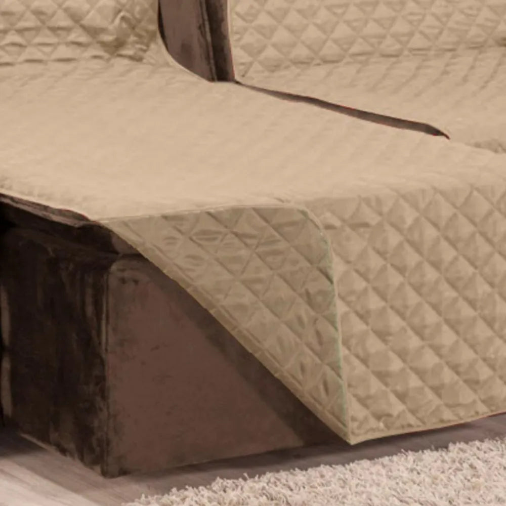 Protetor Sofá Retrátil Dupla Face Caqui-Palha