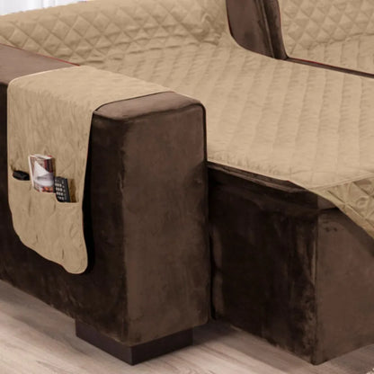 Protetor Sofá Retrátil Dupla Face Caqui-Palha