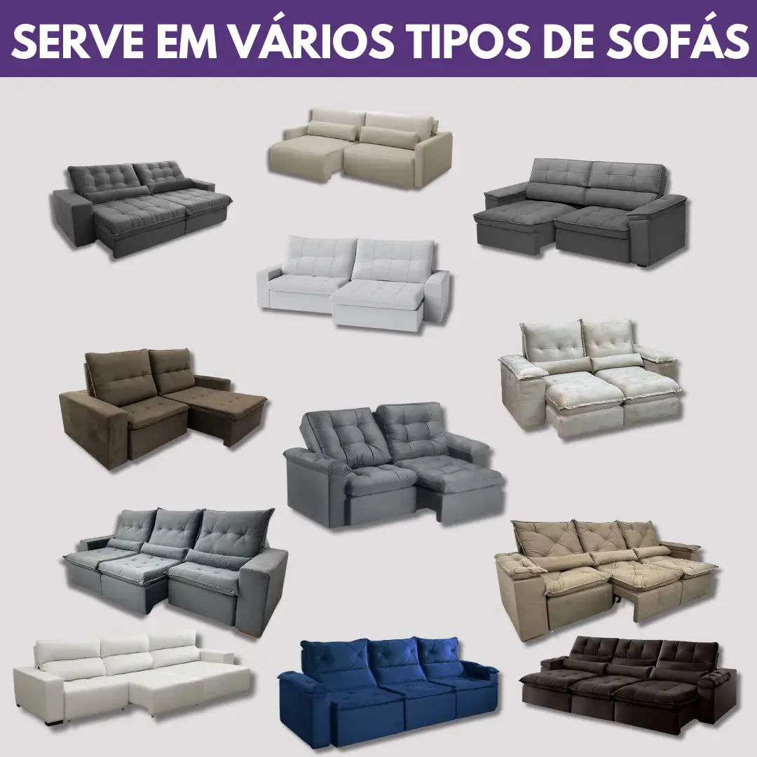 Protetor Sofá Retrátil 3 Módulos Impermeável Dupla Face Caqui-Palha