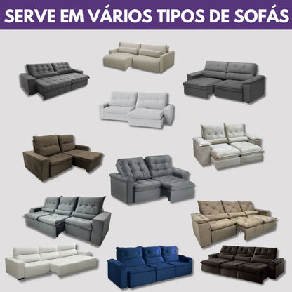 Protetor Sofá Retrátil Impermeável Dupla Face Caqui-Palha