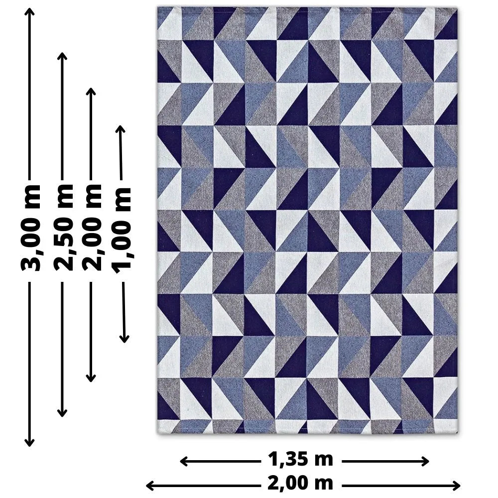 Tapete Jacquard Losango -  Azul (5 Tamanhos)