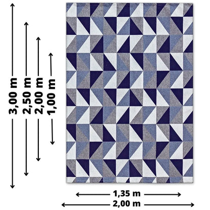 Tapete Jacquard Losango -  Azul (5 Tamanhos)