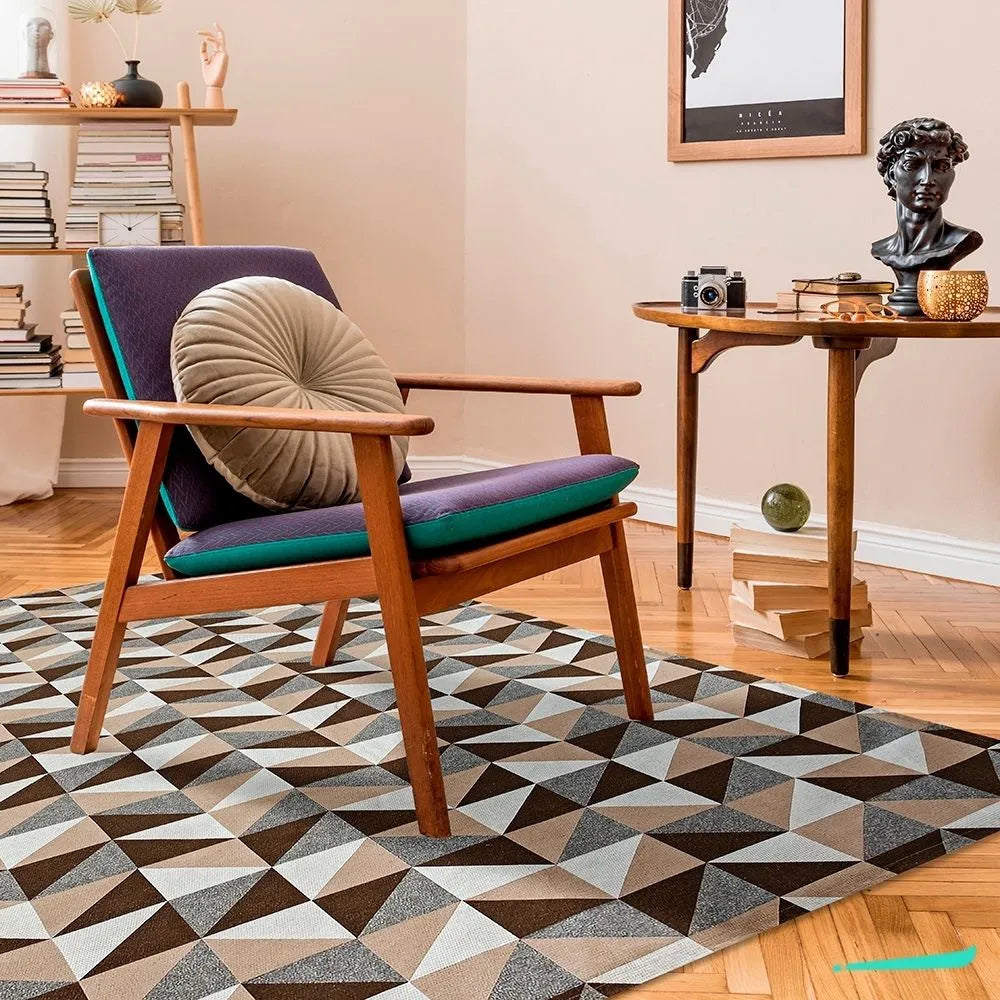 Tapete Jacquard Losango -  Marrom (5 Tamanhos)