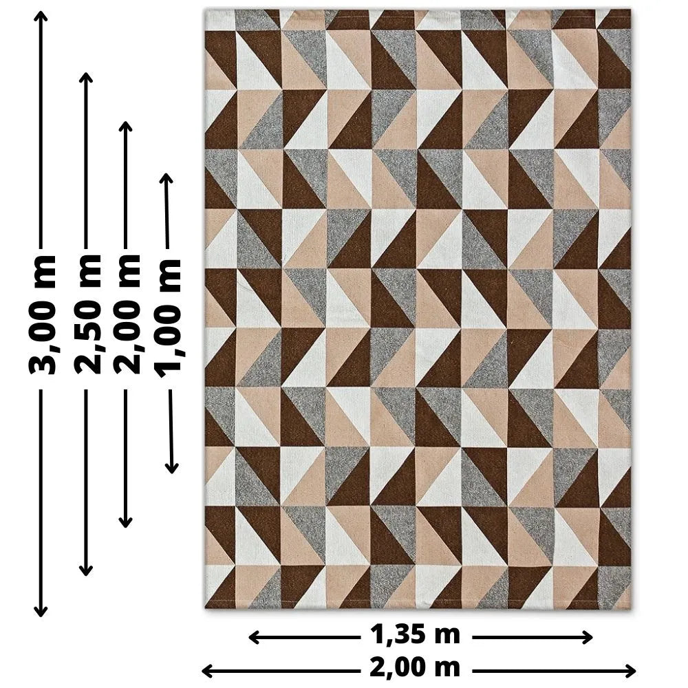 Tapete Jacquard Losango -  Marrom (5 Tamanhos)