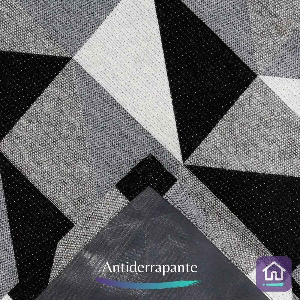 Tapete Jacquard Losango -  Preto (5 Tamanhos)