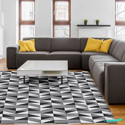 Tapete Jacquard Losango -  Preto (5 Tamanhos)