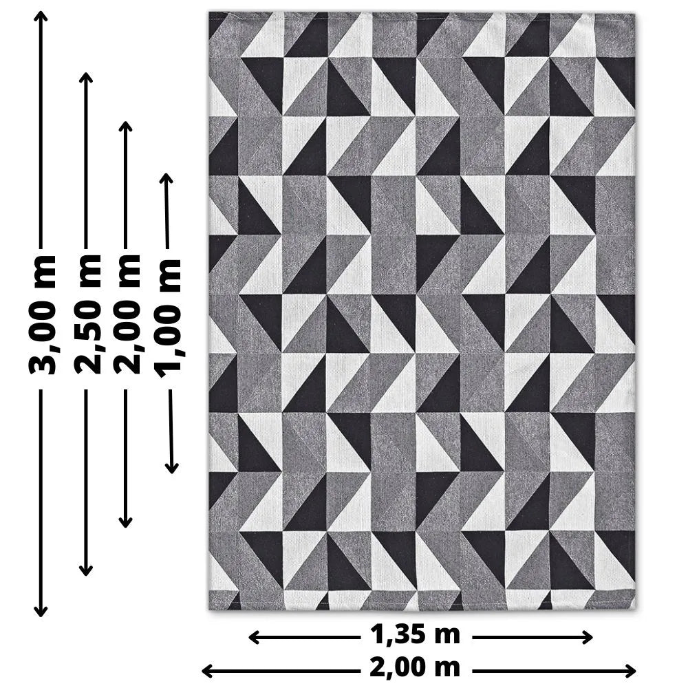 Tapete Jacquard Losango -  Preto (5 Tamanhos)